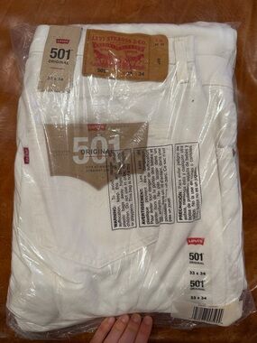 Levi's 501 Original Straight White Jeans